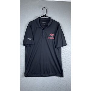 Tampa Bay Buccaneers Polo Shirt Mens Large Black NFL Football Sport-Tek